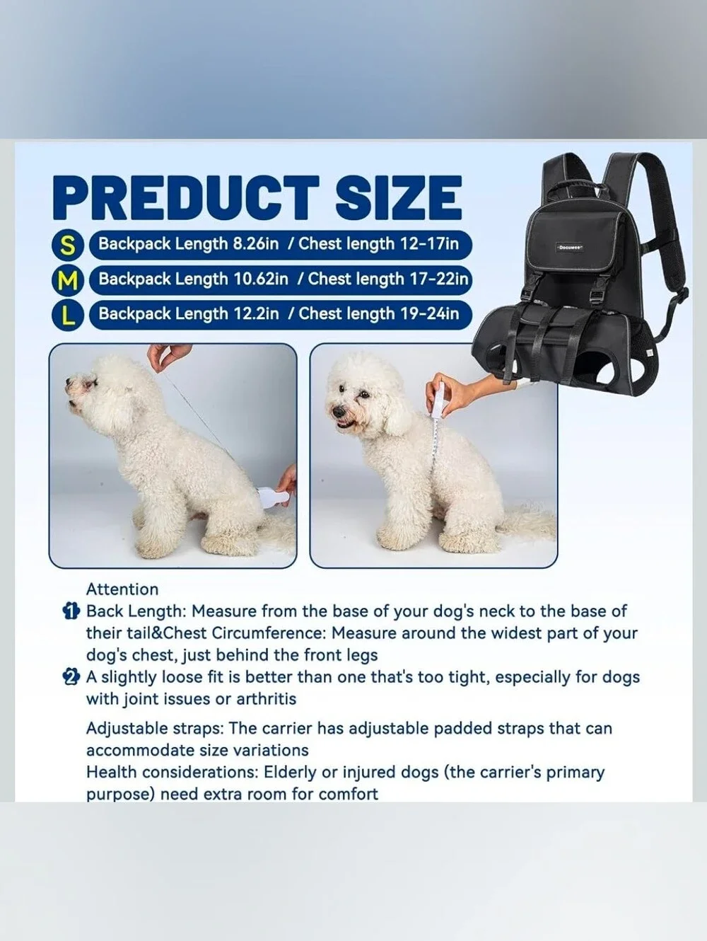Dog Backpack, 3 Use Ways Spine-Friendly Dog Carriers for Small Medium Dogs, Legs